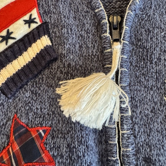 Vintage Bobbie Brooks Holiday Christmas Sweater Vest Women Small Blue Zip Mitten - Picture 4 of 16